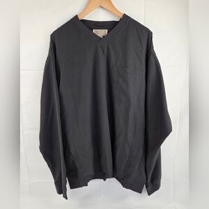 Duluth Windbreaker Shirt Mens XLT Black Long Sleeve Pullover Solid Pockets Bogey